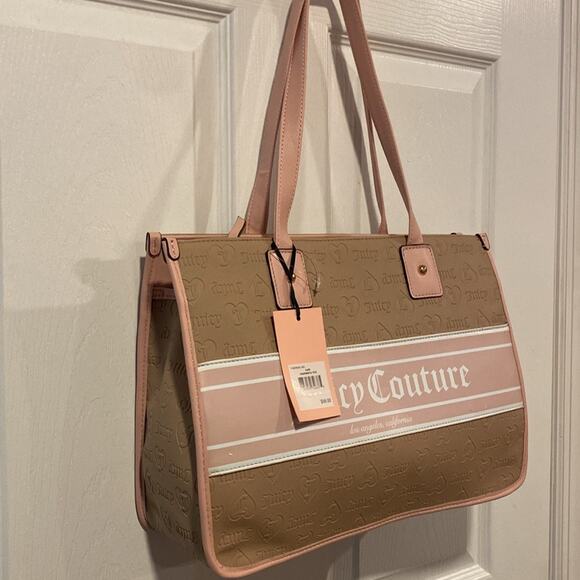 Juicy Couture | Bags | Bnwt Juicy Couture Fashionista Tote  BNWT JUICY COUTURE Fashionista Tote in Cafe Brown and Pink